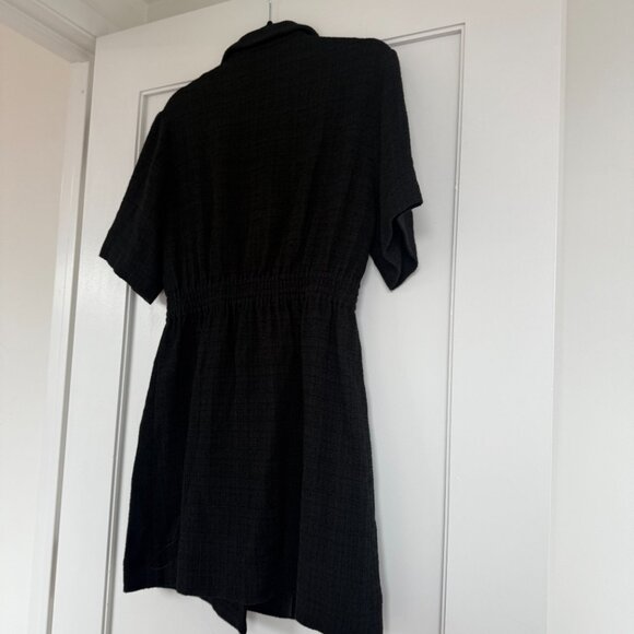 NWT Sandro Alize Mini Dress Black Tweed Double Breasted Notch Lapel Short Sleeve - Picture 8 of 9
